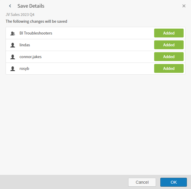 confirm your selections before saving