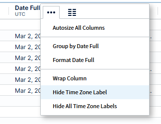 select show and hide metric or timezone options
