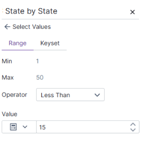 Define your range of values here